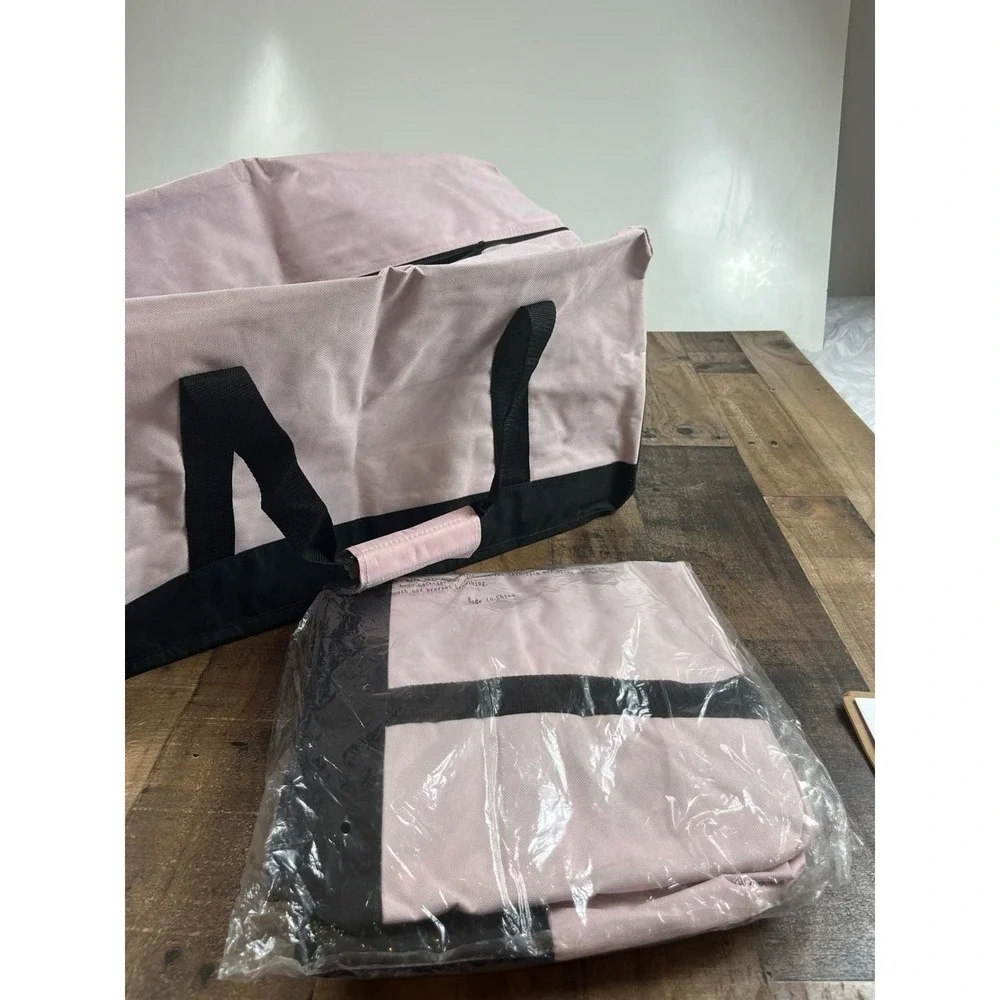 24 Inch Large Pink and Black Duffle Bag Gym Travel Bag